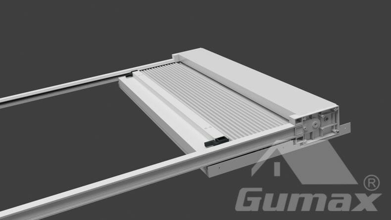 Gumax automatische Sonnenschutz 12,06m x 4m matt weiß • Modernbedacht