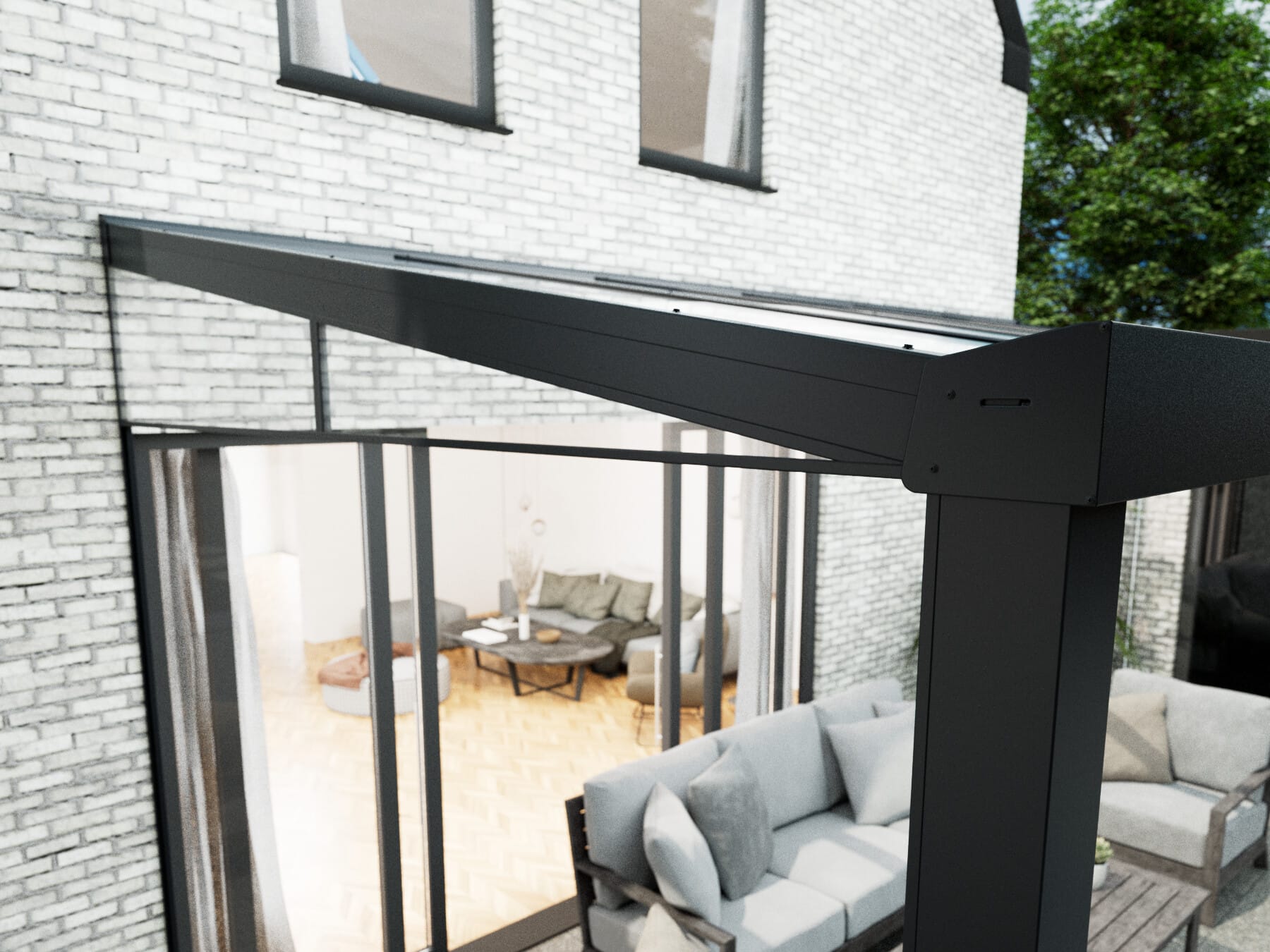 8° Abschlusskeil_Modernbedacht-Terrassenüberdachung_Schwarz 8° Abschlusskeil Modernbedacht Terrassenueberdachung Schwarz Modernbedacht