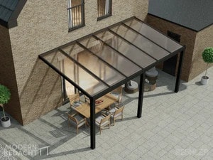 Modernbedacht 6m schwarz oben 3pfosten comp Modernbedacht