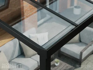 Modernbedacht schwarz dachart klarglas comp Modernbedacht