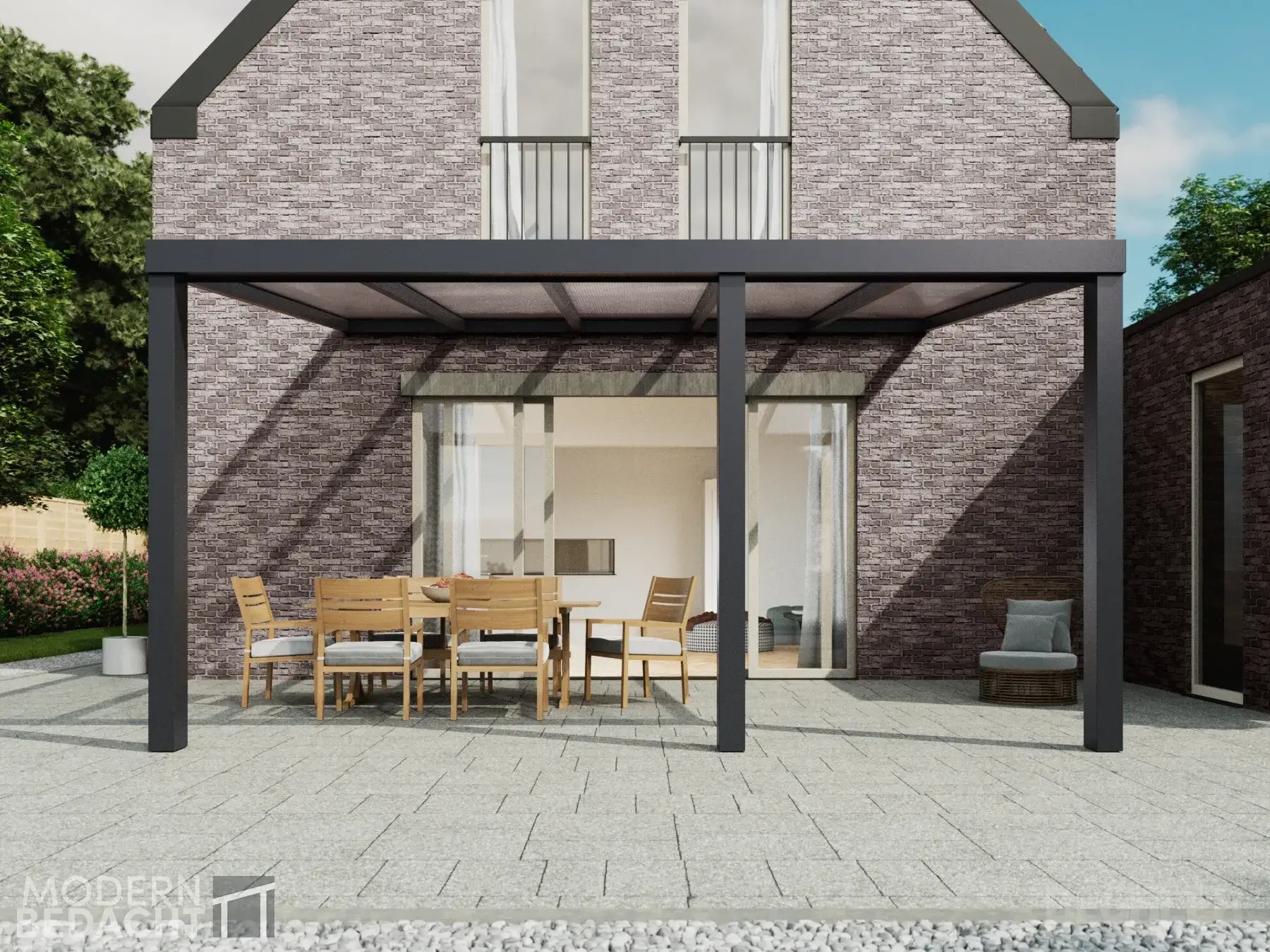 Modernbedacht-5m-anthrazit-vorne-3-pfosten Modernbedacht 5m anthrazit vorne 3 pfosten Modernbedacht